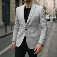 Samoa White Sunday Blazer Lotu Tamaiti Samoan Siapo Teuila Flowers LT14 - Polynesian Pride