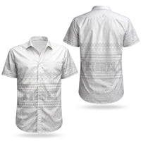 Samoa White Sunday Couples Matching Puletasi and Hawaiian Shirt Lotu Tamaiti Samoan Siapo Teuila Flowers LT14 - Polynesian Pride