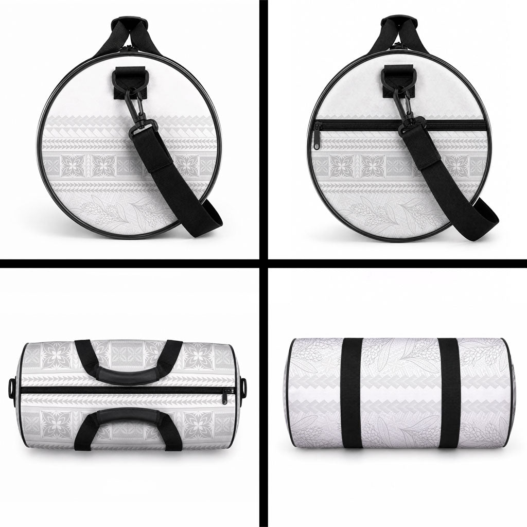Samoa White Sunday Duffle Bag Lotu Tamaiti Samoan Siapo Teuila Flowers