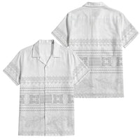 Samoa White Sunday Family Matching Mermaid Dress and Hawaiian Shirt Lotu Tamaiti Samoan Siapo Teuila Flowers LT14 Dad's Shirt - Short Sleeve White - Polynesian Pride