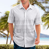 Samoa White Sunday Hawaiian Shirt Lotu Tamaiti Samoan Siapo Teuila Flowers LT14 - Polynesian Pride