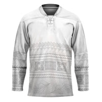 Samoa White Sunday Hockey Jersey Lotu Tamaiti Samoan Siapo Teuila Flowers LT14 Unisex White - Polynesian Pride