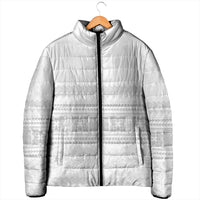 Samoa White Sunday Padded Jacket Lotu Tamaiti Samoan Siapo Teuila Flowers LT14 - Polynesian Pride