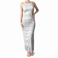 Samoa White Sunday Tank Maxi Dress Lotu Tamaiti Samoan Siapo Teuila Flowers LT14 Women White - Polynesian Pride