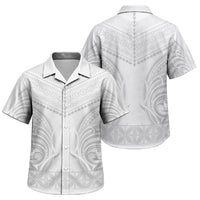 Niue White Sunday Family Matching Mermaid Dress and Hawaiian Shirt Aho Tapu Fanau Hiapo Pattern LT14 Son's Shirt White - Polynesian Pride