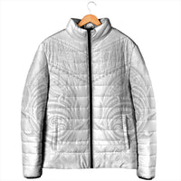 Niue White Sunday Padded Jacket Aho Tapu Fanau Hiapo Pattern LT14 - Polynesian Pride