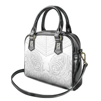Niue White Sunday Shoulder Handbag Aho Tapu Fanau Hiapo Pattern LT14 - Polynesian Pride