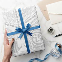 Niue White Sunday Wrapping Paper Aho Tapu Fanau Hiapo Pattern LT14 - Polynesian Pride