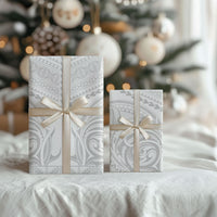 Niue White Sunday Wrapping Paper Aho Tapu Fanau Hiapo Pattern LT14 - Polynesian Pride