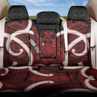 Whero Aotearoa Atua Tumatauenga Personalised Back Car Seat Cover Maori God Of War Tiki With Taiaha LT14 One Size Red - Polynesian Pride