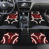Whero Aotearoa Atua Tumatauenga Personalised Car Mats Maori God Of War Tiki With Taiaha LT14 Set 4pcs Red - Polynesian Pride