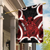 Whero Aotearoa Atua Tumatauenga Personalised Garden Flag Maori God Of War Tiki With Taiaha LT14 House Flag Red - Polynesian Pride