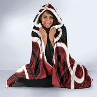Whero Aotearoa Atua Tumatauenga Personalised Hooded Blanket Maori God Of War Tiki With Taiaha LT14 - Polynesian Pride