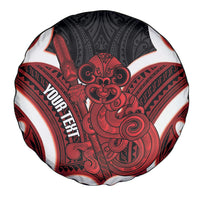 Whero Aotearoa Atua Tumatauenga Personalised Spare Tire Cover Maori God Of War Tiki With Taiaha LT14 - Polynesian Pride