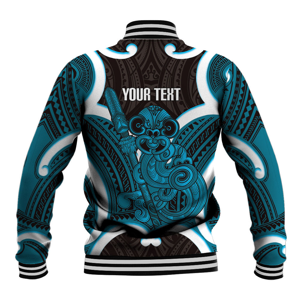 Kikorangi Aotearoa Atua Tumatauenga Personalised Baseball Jacket Maori God Of War Tiki With Taiaha LT14 - Polynesian Pride