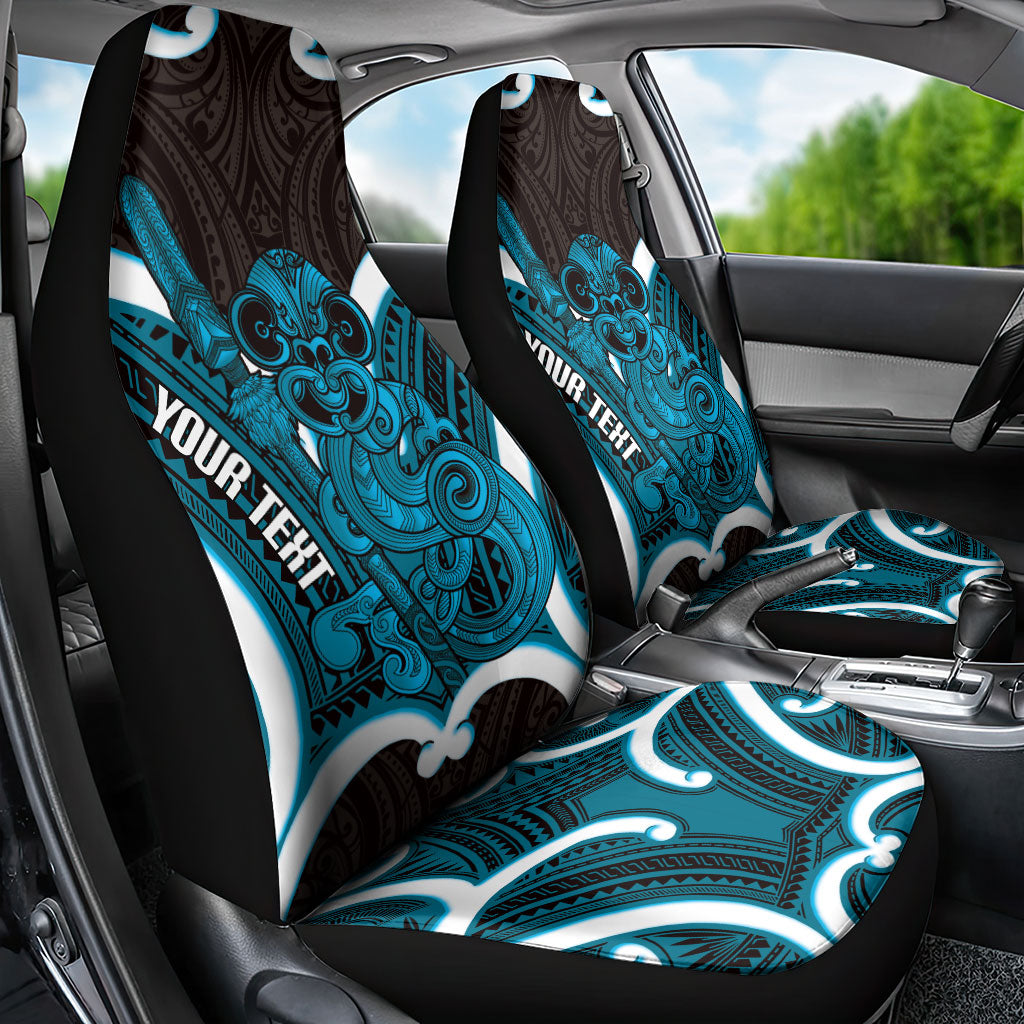 Kikorangi Aotearoa Atua Tumatauenga Personalised Car Seat Cover Maori God Of War Tiki With Taiaha LT14 - Polynesian Pride