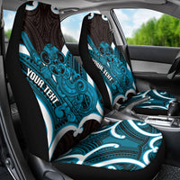 Kikorangi Aotearoa Atua Tumatauenga Personalised Car Seat Cover Maori God Of War Tiki With Taiaha LT14 - Polynesian Pride