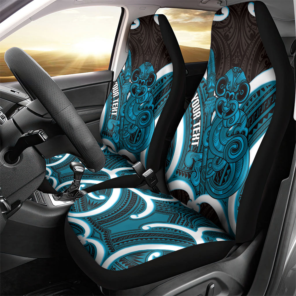 Kikorangi Aotearoa Atua Tumatauenga Personalised Car Seat Cover Maori God Of War Tiki With Taiaha LT14 - Polynesian Pride