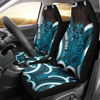 Kikorangi Aotearoa Atua Tumatauenga Personalised Car Seat Cover Maori God Of War Tiki With Taiaha LT14 - Polynesian Pride