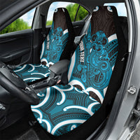 Kikorangi Aotearoa Atua Tumatauenga Personalised Car Seat Cover Maori God Of War Tiki With Taiaha LT14 - Polynesian Pride