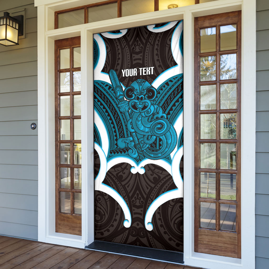 Kikorangi Aotearoa Atua Tumatauenga Personalised Door Cover Maori God Of War Tiki With Taiaha LT14 - Polynesian Pride