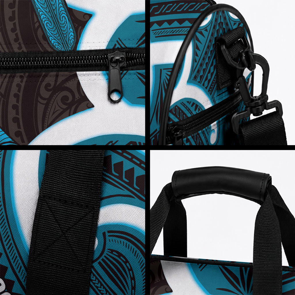 Kikorangi Aotearoa Atua Tumatauenga Personalised Duffle Bag Maori God Of War Tiki With Taiaha