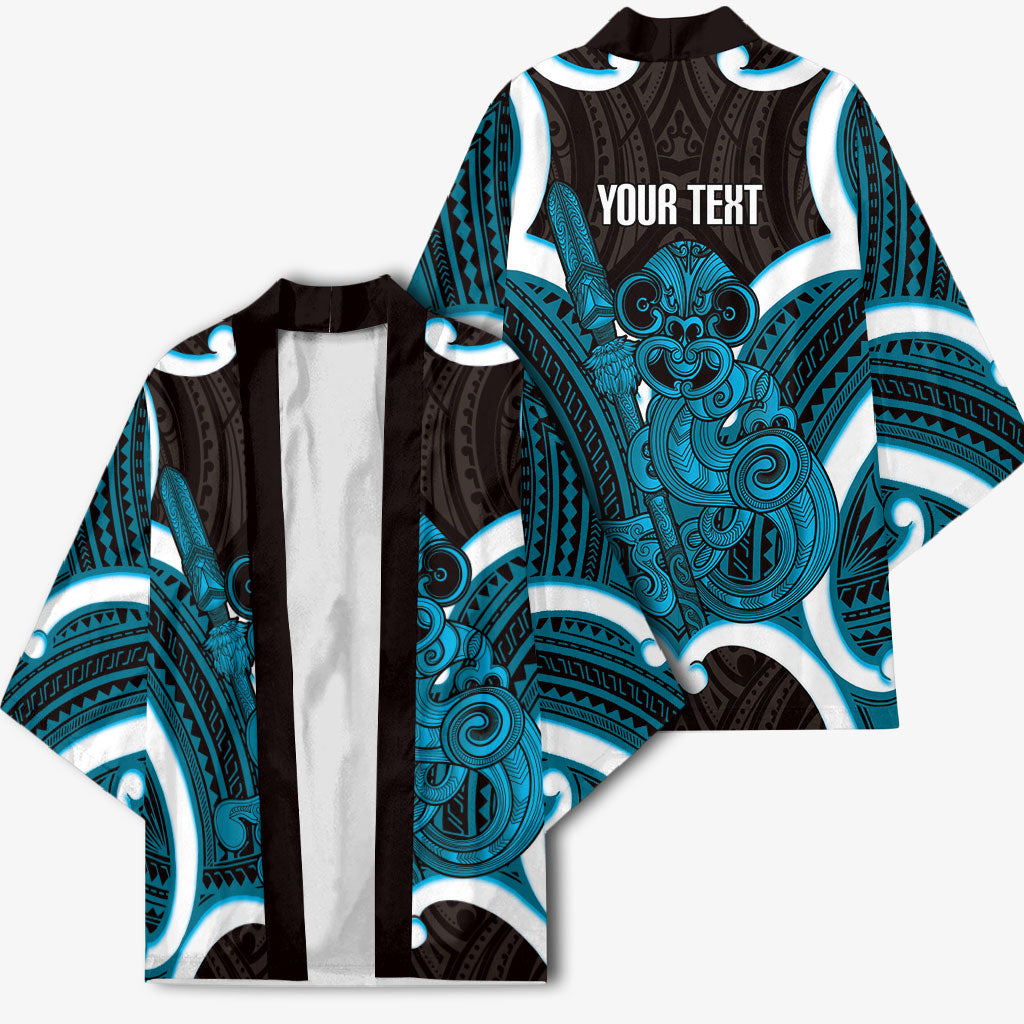 Kikorangi Aotearoa Atua Tumatauenga Personalised Kimono Maori God Of War Tiki With Taiaha LT14 - Polynesian Pride