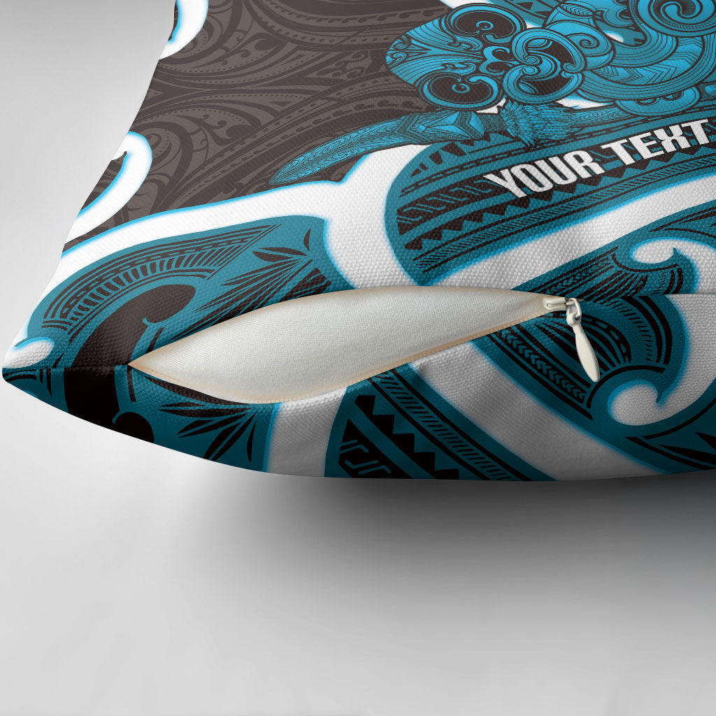 Kikorangi Aotearoa Atua Tumatauenga Personalised Pillow Cover Maori God Of War Tiki With Taiaha LT14 - Polynesian Pride