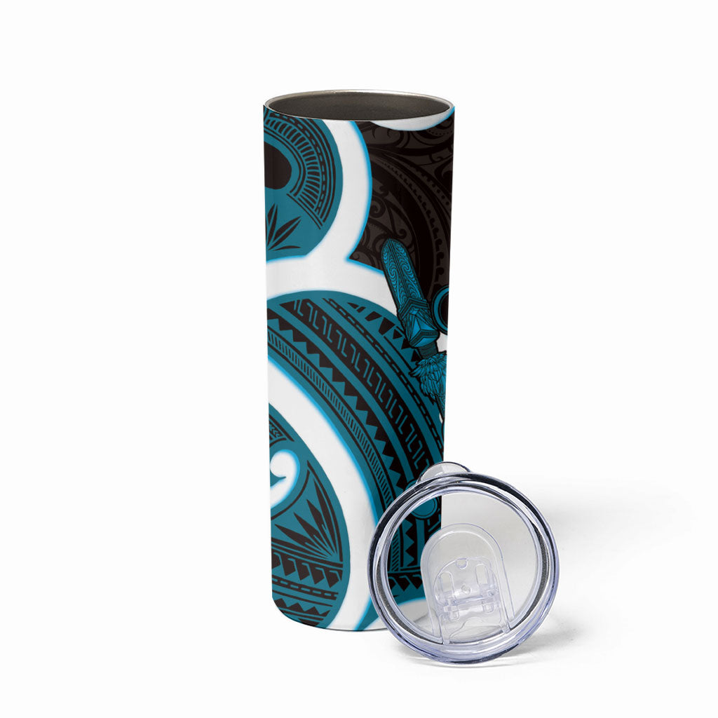 Kikorangi Aotearoa Atua Tumatauenga Skinny Tumbler Maori God Of War Tiki With Taiaha LT14 - Polynesian Pride