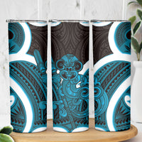 Kikorangi Aotearoa Atua Tumatauenga Skinny Tumbler Maori God Of War Tiki With Taiaha LT14 - Polynesian Pride