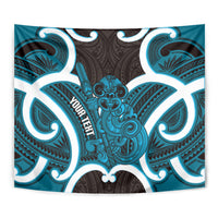 Kikorangi Aotearoa Atua Tumatauenga Personalised Tapestry Maori God Of War Tiki With Taiaha LT14 - Polynesian Pride