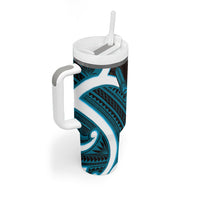 Kikorangi Aotearoa Atua Tumatauenga Tumbler With Handle Maori God Of War Tiki With Taiaha LT14 - Polynesian Pride