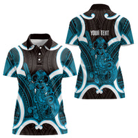 Kikorangi Aotearoa Atua Tumatauenga Personalised Women Polo Shirt Maori God Of War Tiki With Taiaha LT14 - Polynesian Pride