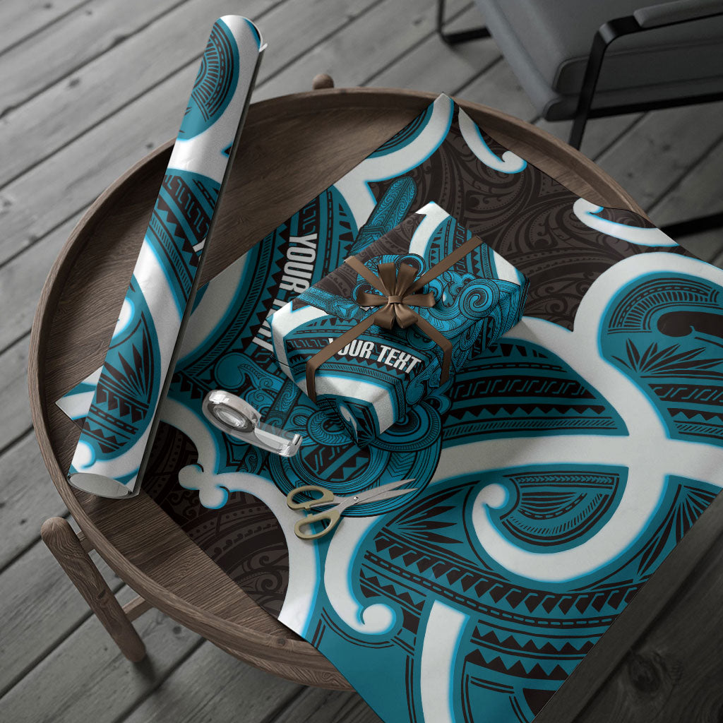 Kikorangi Aotearoa Atua Tumatauenga Personalised Wrapping Paper Maori God Of War Tiki With Taiaha LT14 - Polynesian Pride