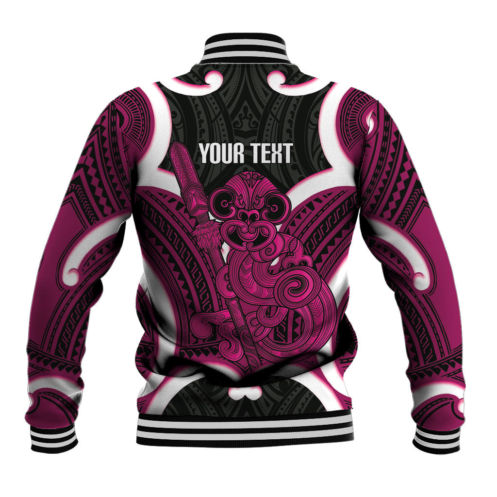 Mawhero Aotearoa Atua Tumatauenga Personalised Baseball Jacket Maori God Of War Tiki With Taiaha LT14 - Polynesian Pride