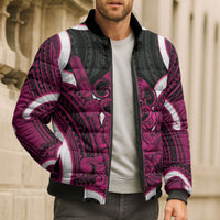 Mawhero Aotearoa Atua Tumatauenga Personalised Bomber Puffer Jacket Maori God Of War Tiki With Taiaha LT14 - Polynesian Pride