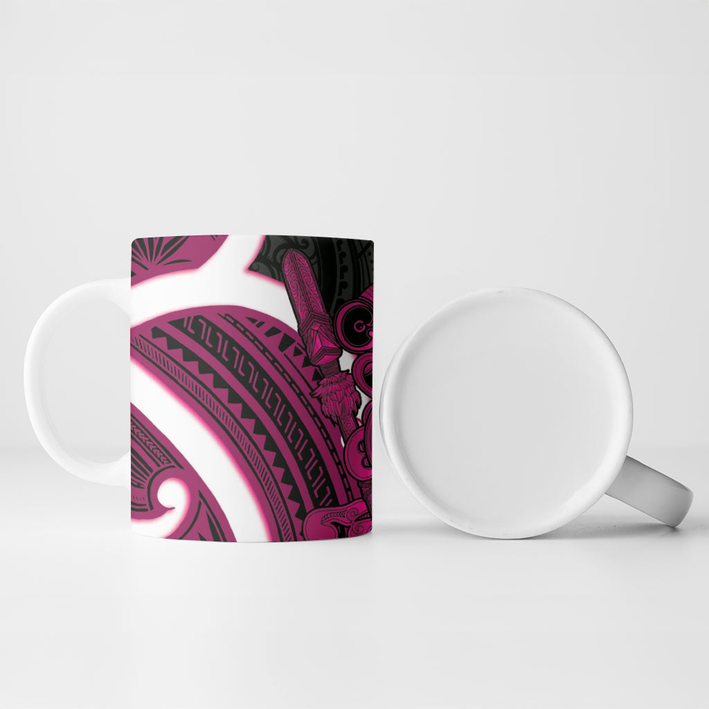 Mawhero Aotearoa Atua Tumatauenga Ceramic Mug Maori God Of War Tiki With Taiaha LT14 - Polynesian Pride