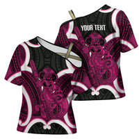 Mawhero Aotearoa Atua Tumatauenga Personalised Cross Shoulder Shirt Maori God Of War Tiki With Taiaha LT14 - Polynesian Pride