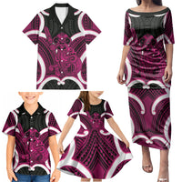 Mawhero Aotearoa Atua Tumatauenga Personalised Family Matching Puletasi and Hawaiian Shirt Maori God Of War Tiki With Taiaha LT14 - Polynesian Pride