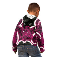Mawhero Aotearoa Atua Tumatauenga Personalised Kid Hoodie Maori God Of War Tiki With Taiaha LT14 - Polynesian Pride