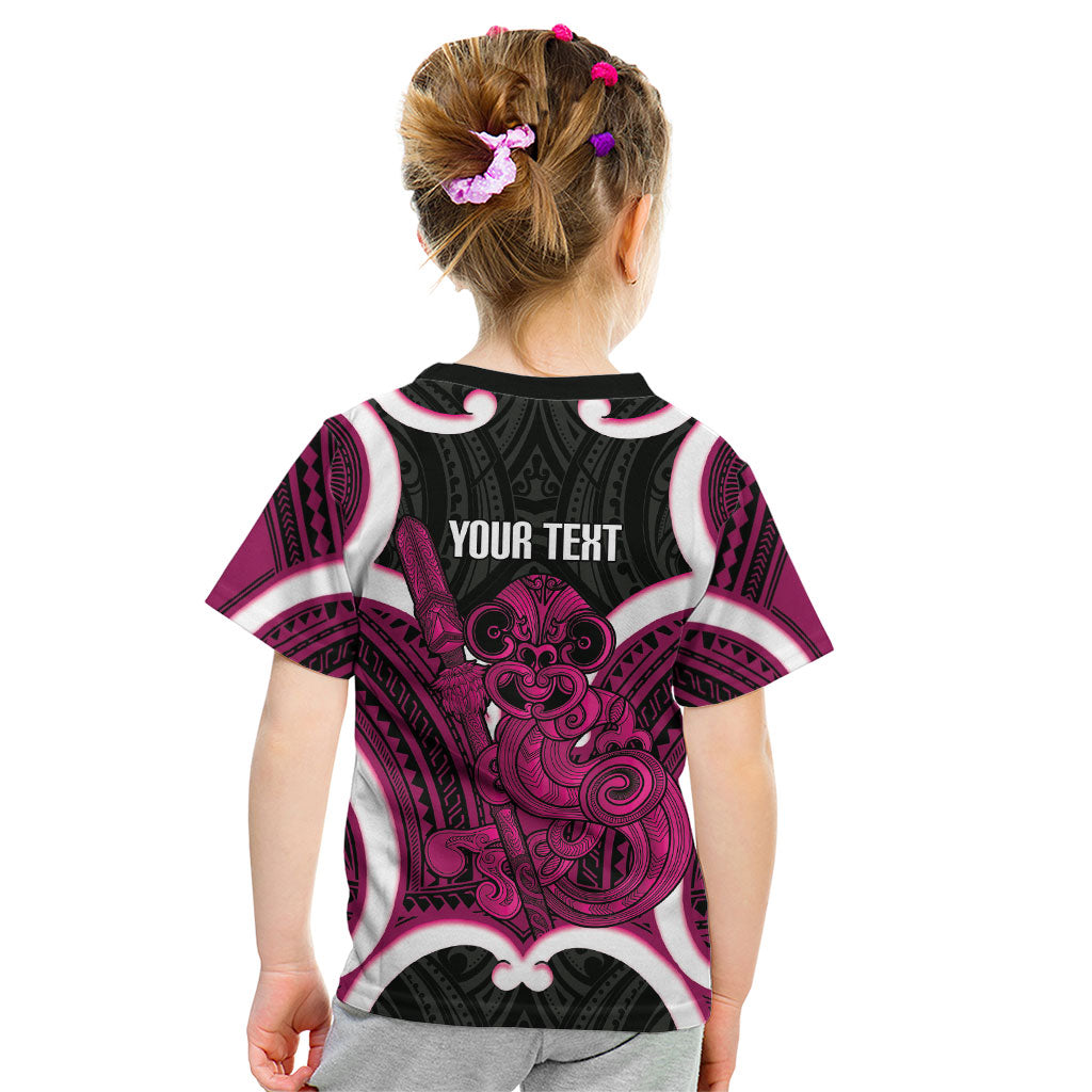 Mawhero Aotearoa Atua Tumatauenga Personalised Kid T Shirt Maori God Of War Tiki With Taiaha LT14 - Polynesian Pride