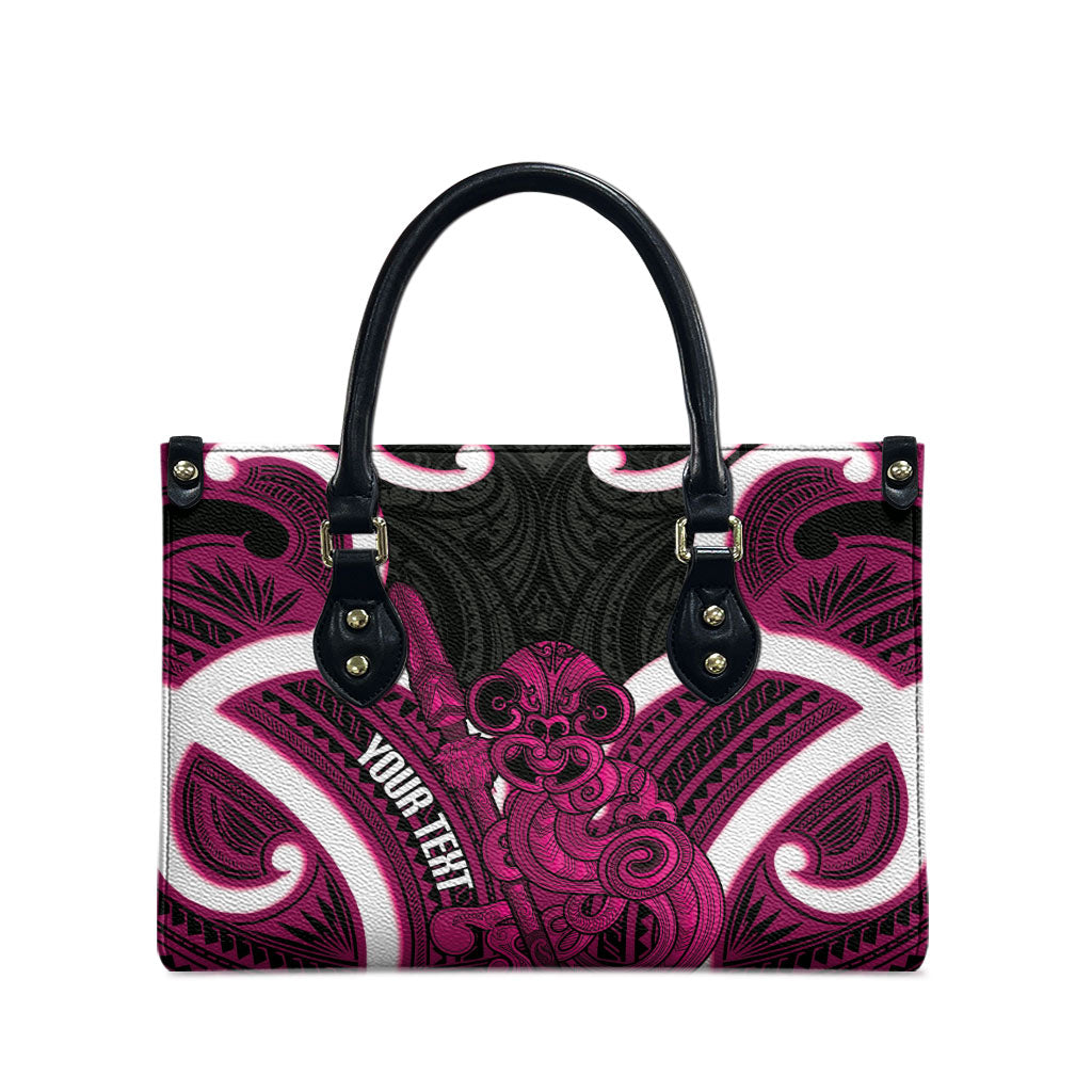 Mawhero Aotearoa Atua Tumatauenga Personalised Leather Bag Maori God Of War Tiki With Taiaha LT14 - Polynesian Pride