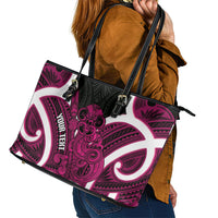 Mawhero Aotearoa Atua Tumatauenga Personalised Leather Tote Bag Maori God Of War Tiki With Taiaha LT14 - Polynesian Pride