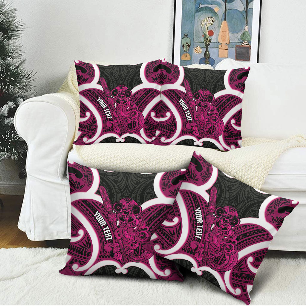Mawhero Aotearoa Atua Tumatauenga Personalised Pillow Cover Maori God Of War Tiki With Taiaha LT14 - Polynesian Pride
