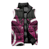 Mawhero Aotearoa Atua Tumatauenga Personalised Sleeveless Puffer Jacket Maori God Of War Tiki With Taiaha LT14 - Polynesian Pride