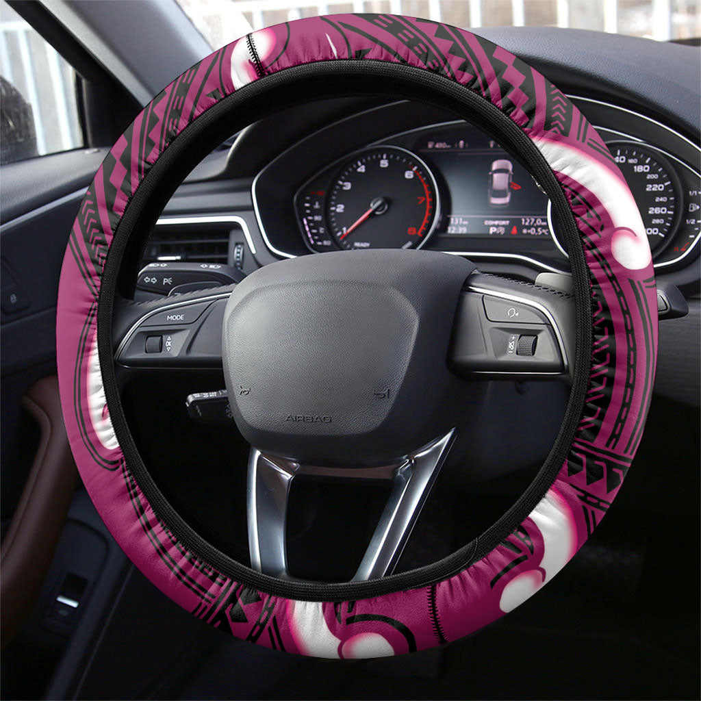 Mawhero Aotearoa Atua Tumatauenga Steering Wheel Cover Maori God Of War Tiki With Taiaha LT14 - Polynesian Pride