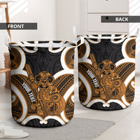 Karaka Aotearoa Atua Tumatauenga Personalised Laundry Basket Maori God Of War Tiki With Taiaha LT14 - Polynesian Pride