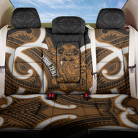 Karaka Aotearoa Atua Tumatauenga Personalised Back Car Seat Cover Maori God Of War Tiki With Taiaha LT14 One Size Orange - Polynesian Pride