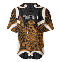 Karaka Aotearoa Atua Tumatauenga Personalised Baseball Jersey Maori God Of War Tiki With Taiaha LT14 - Polynesian Pride