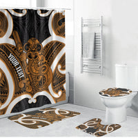 Karaka Aotearoa Atua Tumatauenga Personalised Bathroom Set Maori God Of War Tiki With Taiaha LT14 Bathroom Set (4 pcs) Orange - Polynesian Pride